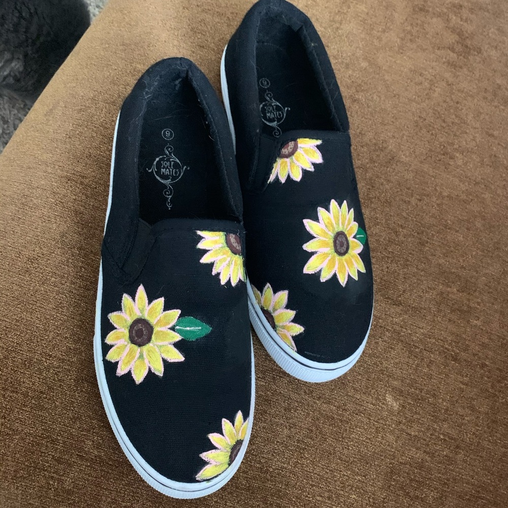Sunflower hand painted shoes